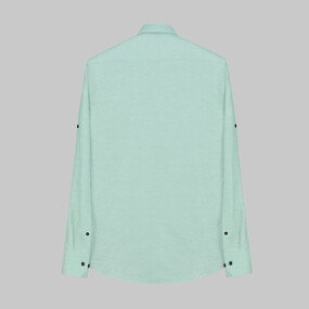 Eleta Uzun Kol Slimeo Yeşil Gömlek - SARAR