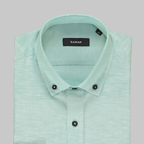 Eleta Uzun Kol Slimeo Yeşil Gömlek - SARAR