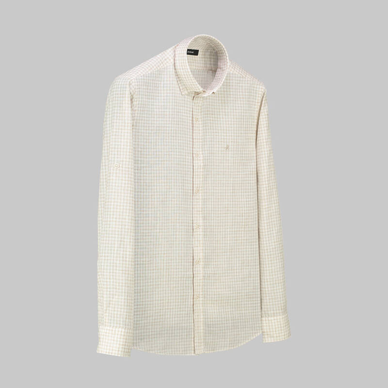 Eleta Slim Fit Bej Gömlek - 1