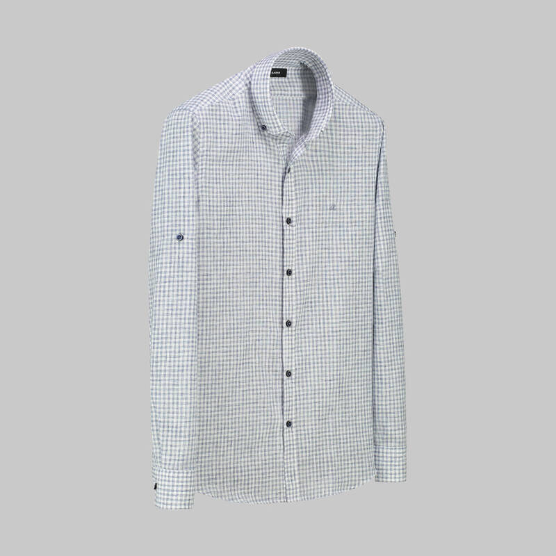 Eleta Slim Fit Mavi Gömlek - 1
