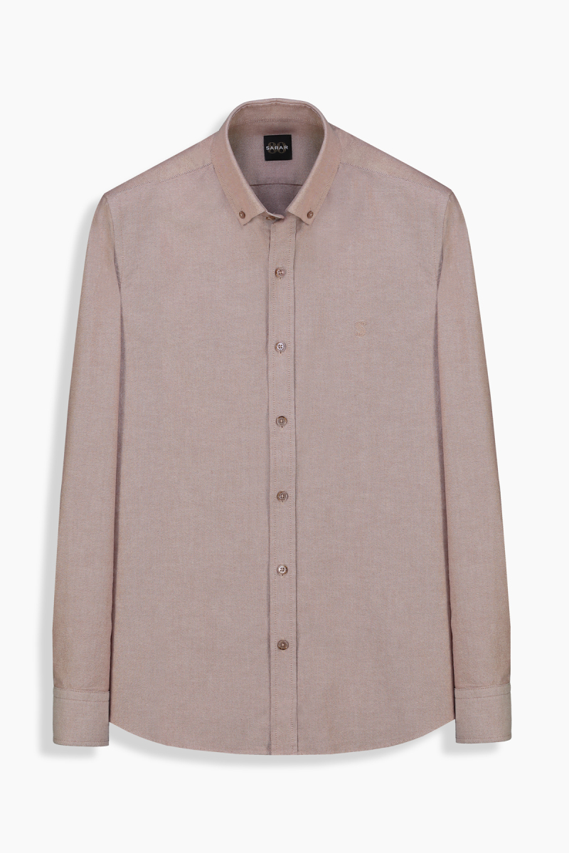 Eleta Pamuklu Slim Taba Gömlek - 1