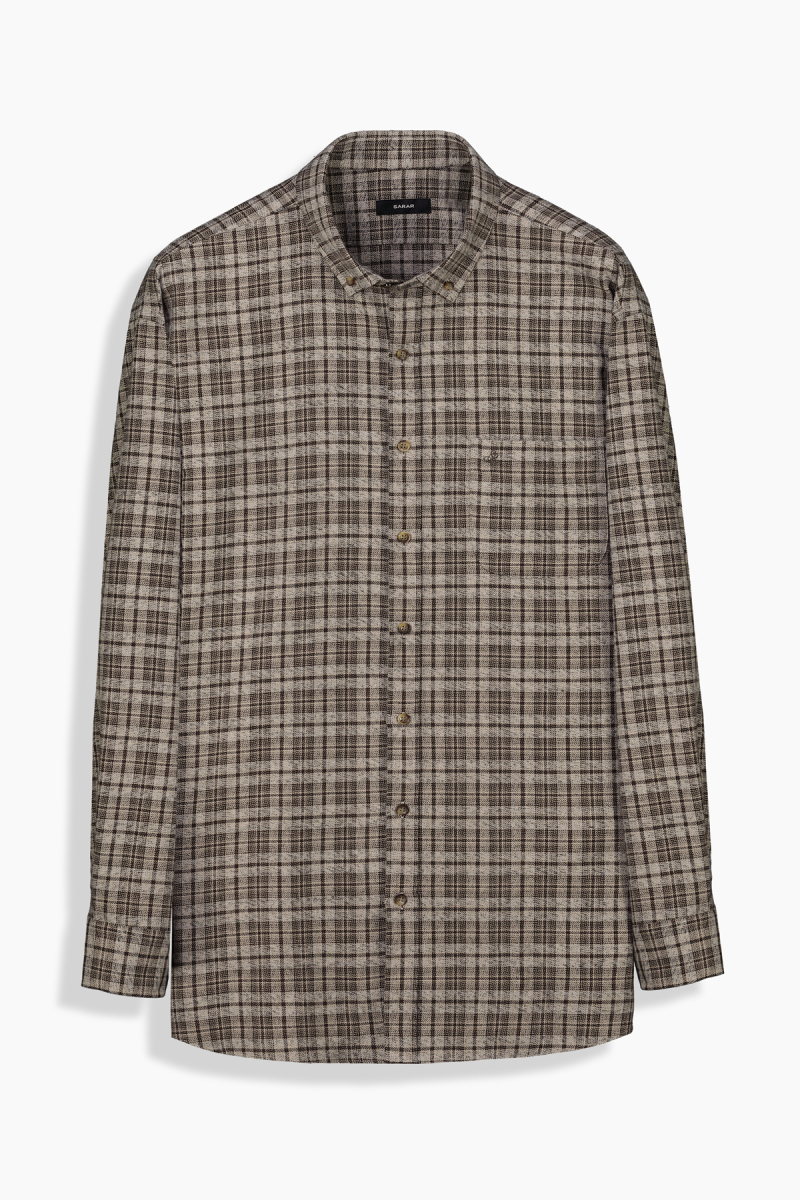 Eleta Kahverengi Ekose Gömlek - 1