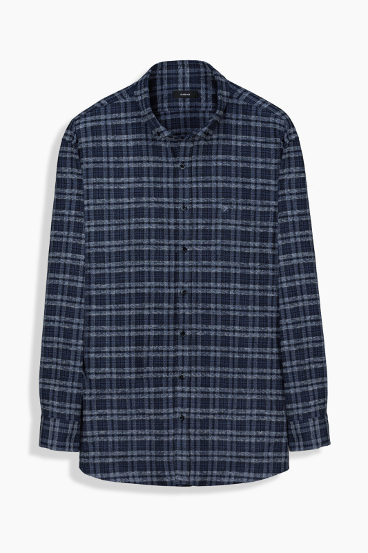 Eleta Lacivert Ekose Gömlek 