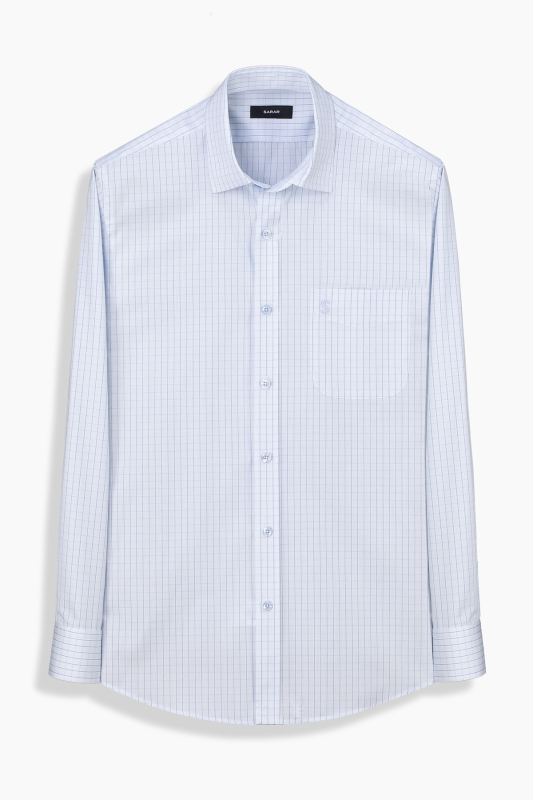 Eleta Kareli Mavi Gömlek - SARAR