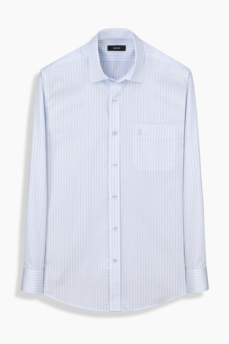 Eleta Kareli Mavi Gömlek - 1