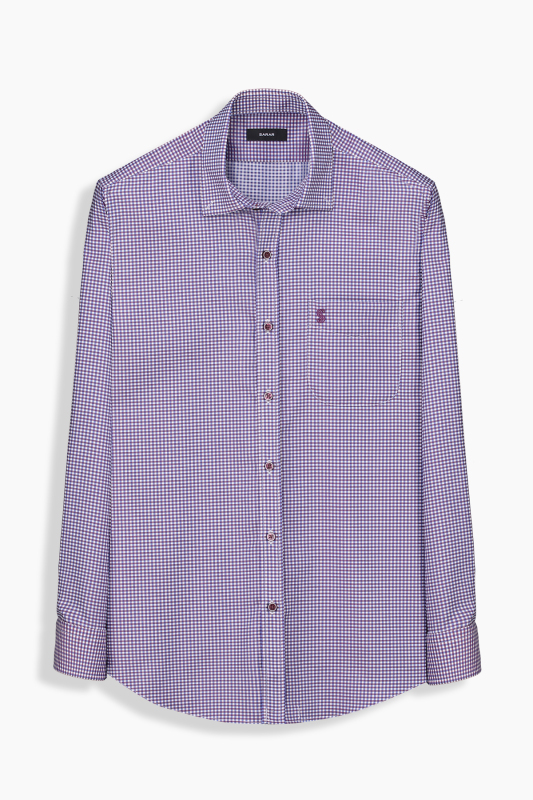 Eleta Kareli Mürdüm Gömlek 