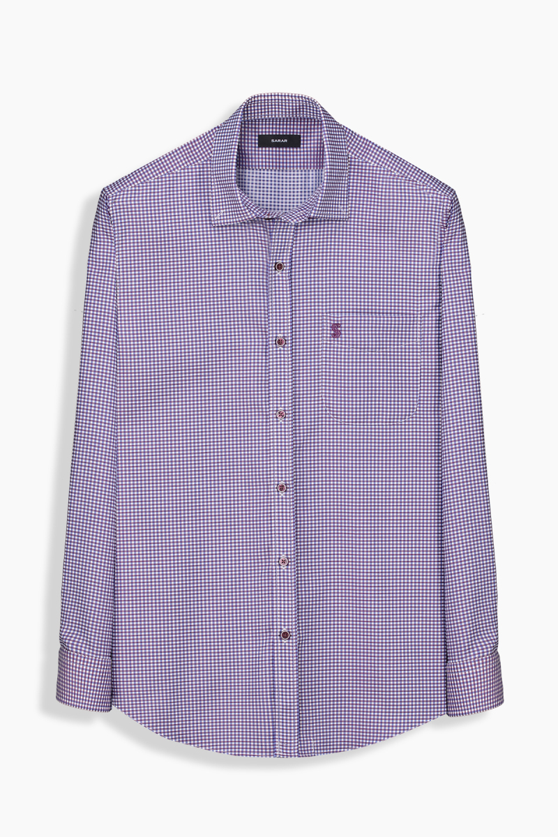 Eleta Kareli Mürdüm Gömlek - 1