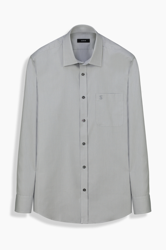 Eleta Klasik Gri Pamuklu Gömlek - SARAR