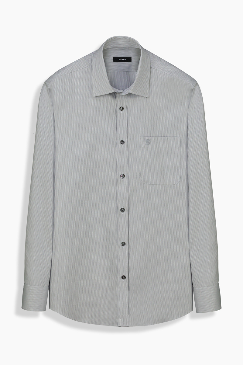 Eleta Klasik Gri Pamuklu Gömlek - 1