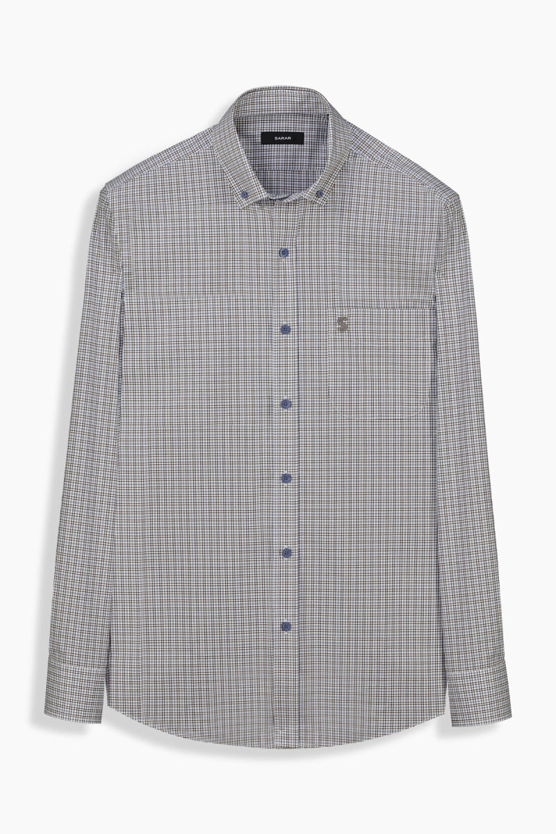 Eleta Klasik Lacivert Pamuklu Gömlek - 1