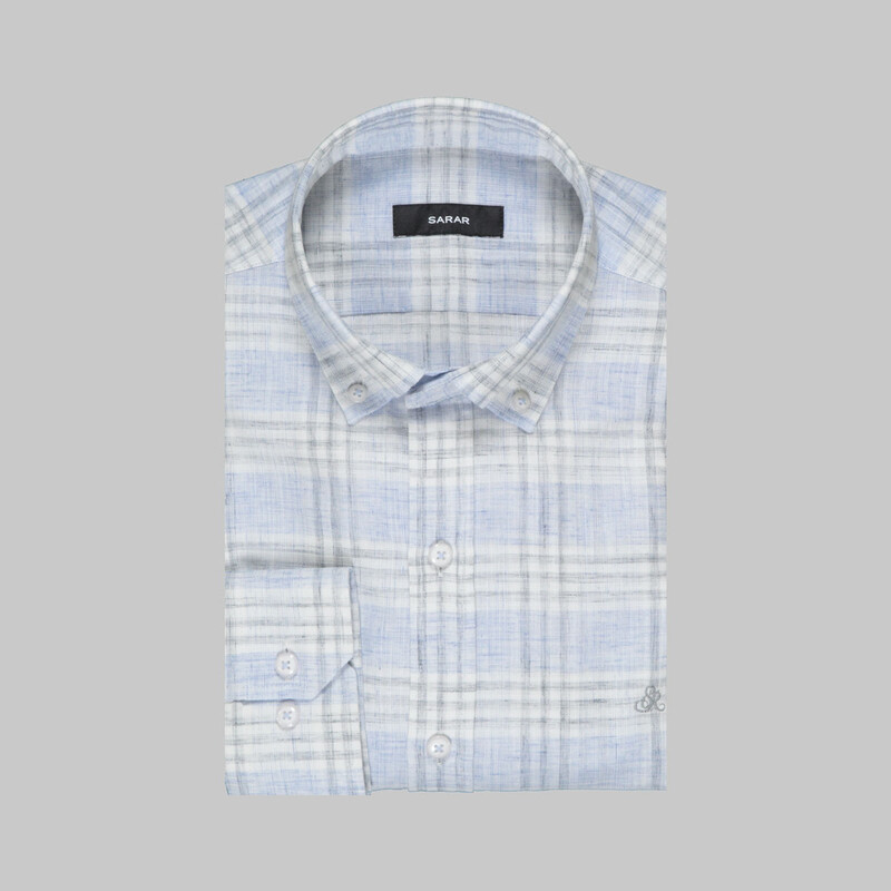 Eleta Mavi Slim Gömlek - SARAR