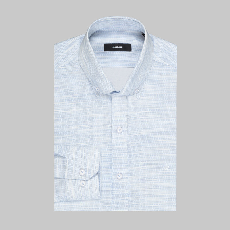 Eleta Mavi Slim Erkek Gömlek - SARAR