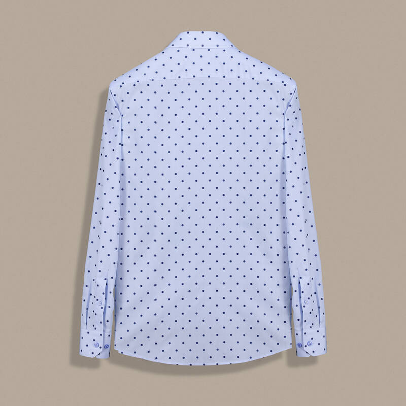 Eleta Puantiyeli Slim Mavi Gömlek - 2