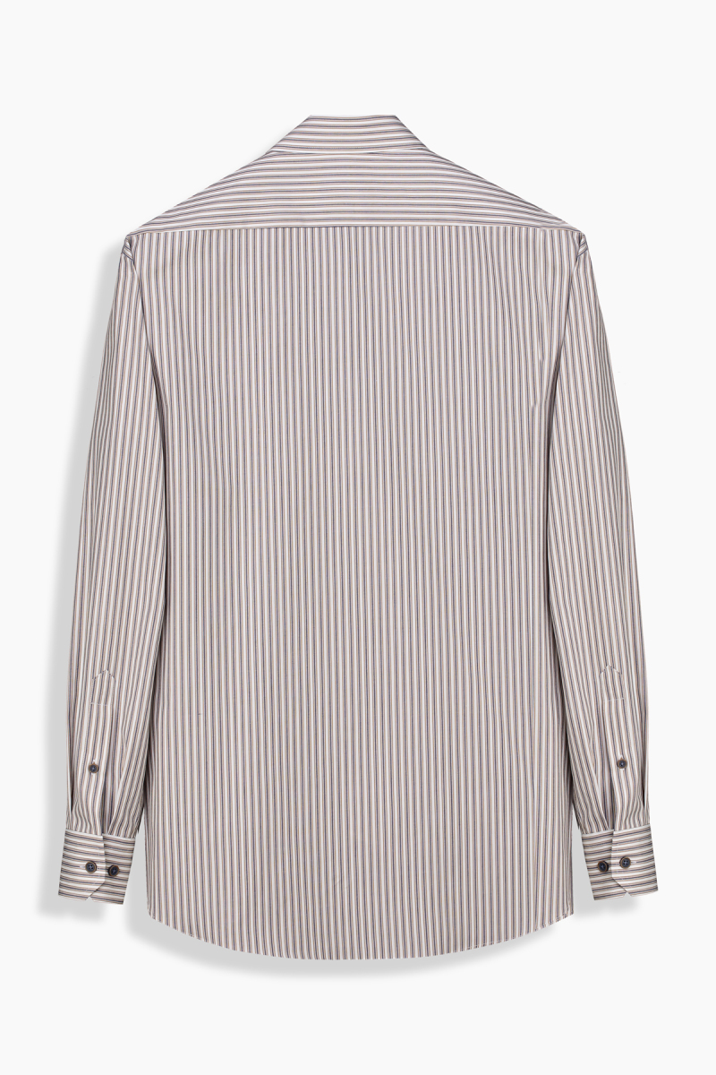 Eleta Selection Çizgili Kahverengi Gömlek - 3