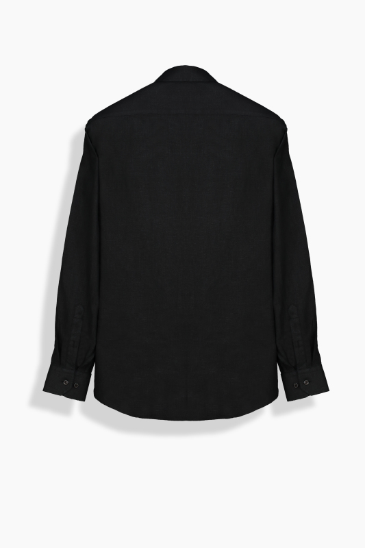 Eleta Cepli Keten Siyah Gömlek - SARAR