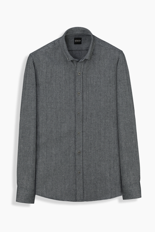 Eleta Slim Koyu Gri Gömlek 