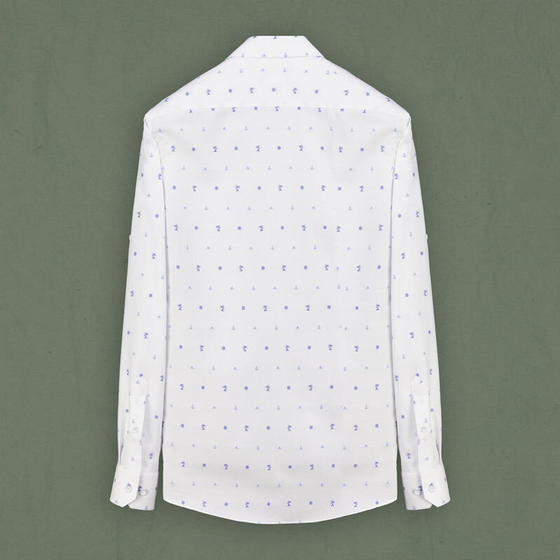 Eleta Slim Pamuklu Mavi Gömlek - SARAR