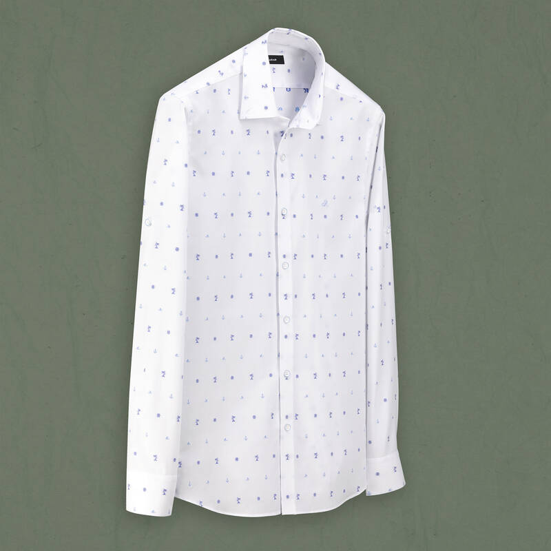 Eleta Slim Pamuklu Mavi Gömlek - 1