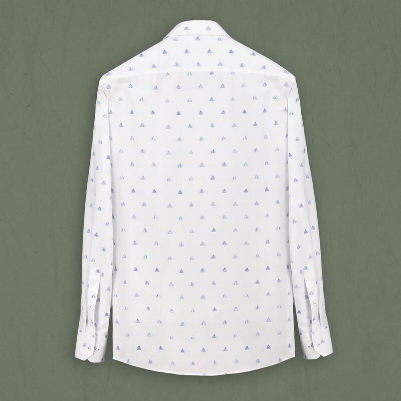 Eleta Slim Desenli Beyaz Gömlek - SARAR