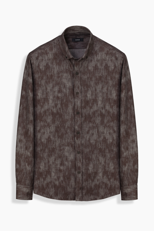 Eleta Uzun Kol Slim Bordo Gömlek 