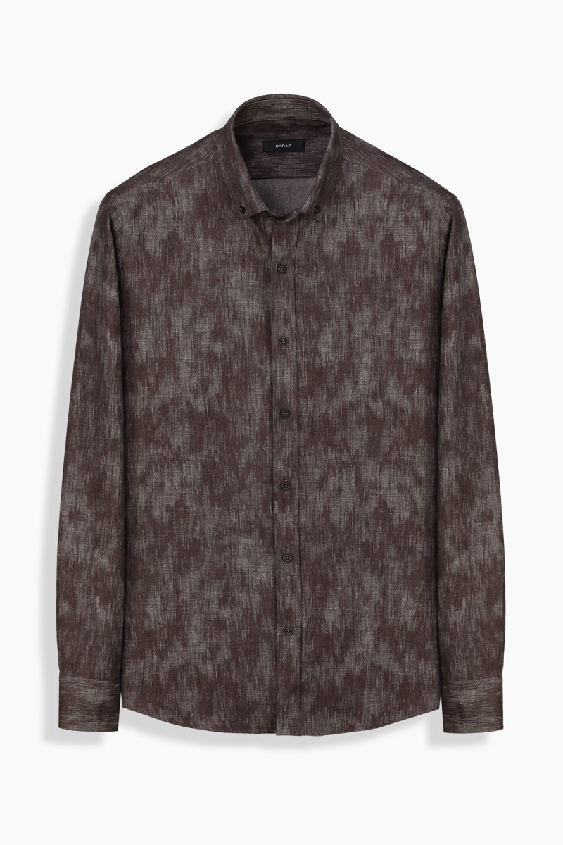 Eleta Uzun Kol Slim Bordo Gömlek - 1