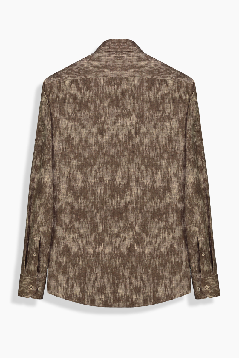 Eleta Uzun Kol Slim Kahverengi Gömlek - 2