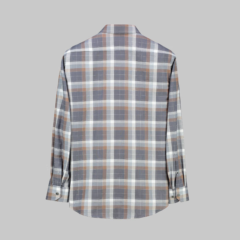 Eleta Gri Uzun Kol Kareli Gömlek - 2