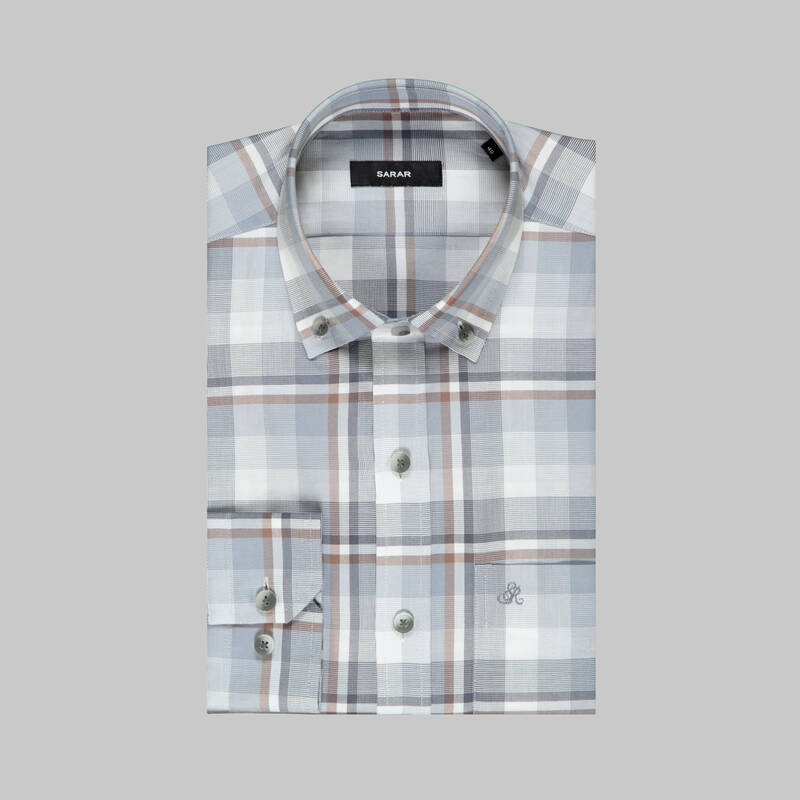 Eleta Uzun Kol Gri Klasik Gömlek - 5