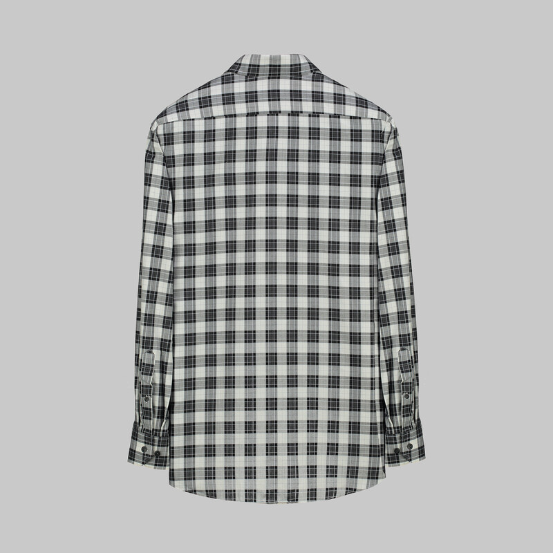 Eleta Uzun Kol Klasik Kareli Siyah Gömlek - SARAR