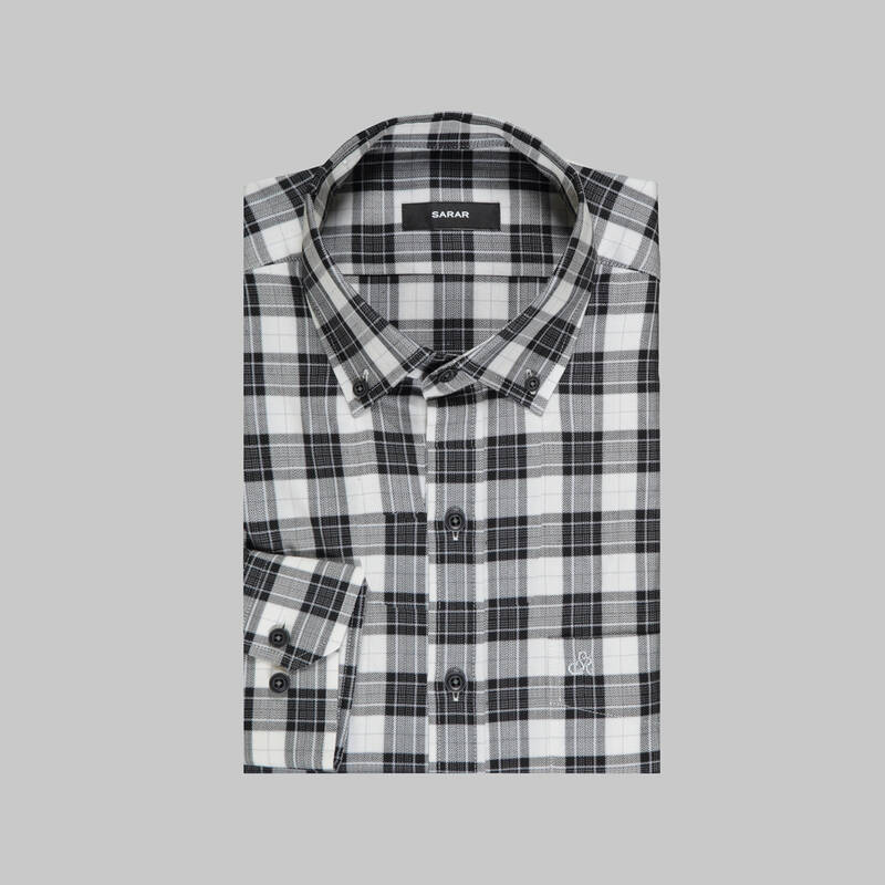 Eleta Uzun Kol Klasik Kareli Siyah Gömlek - 3