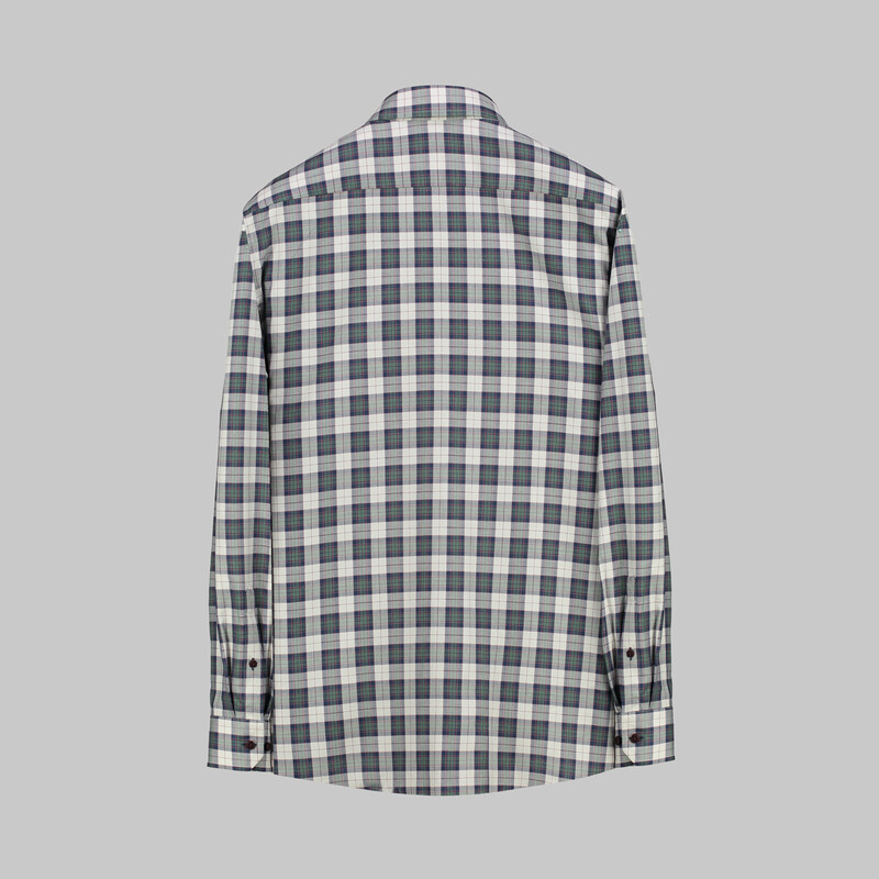 Eleta Uzun Kol Klasik Kareli Yeşil Gömlek - SARAR