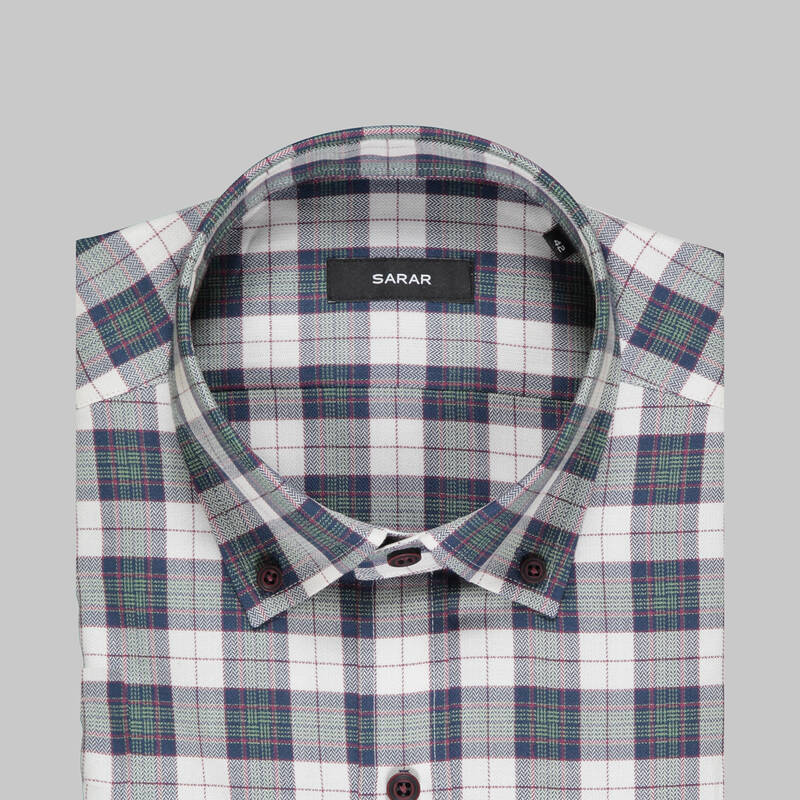 Eleta Uzun Kol Klasik Kareli Yeşil Gömlek - 4