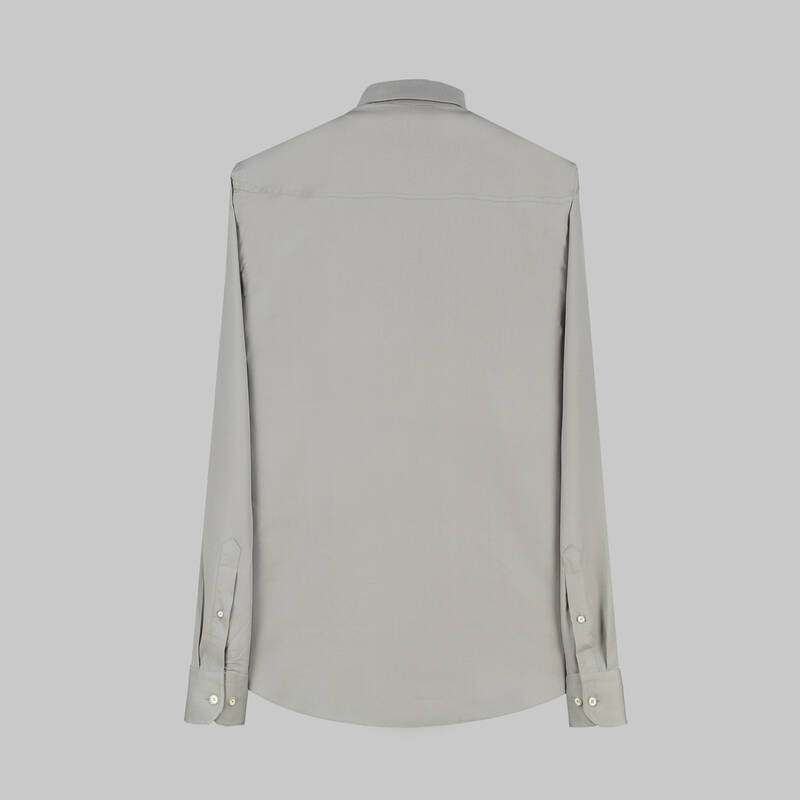 Eleta Uzun Kol Slim Gri Gömlek - 2