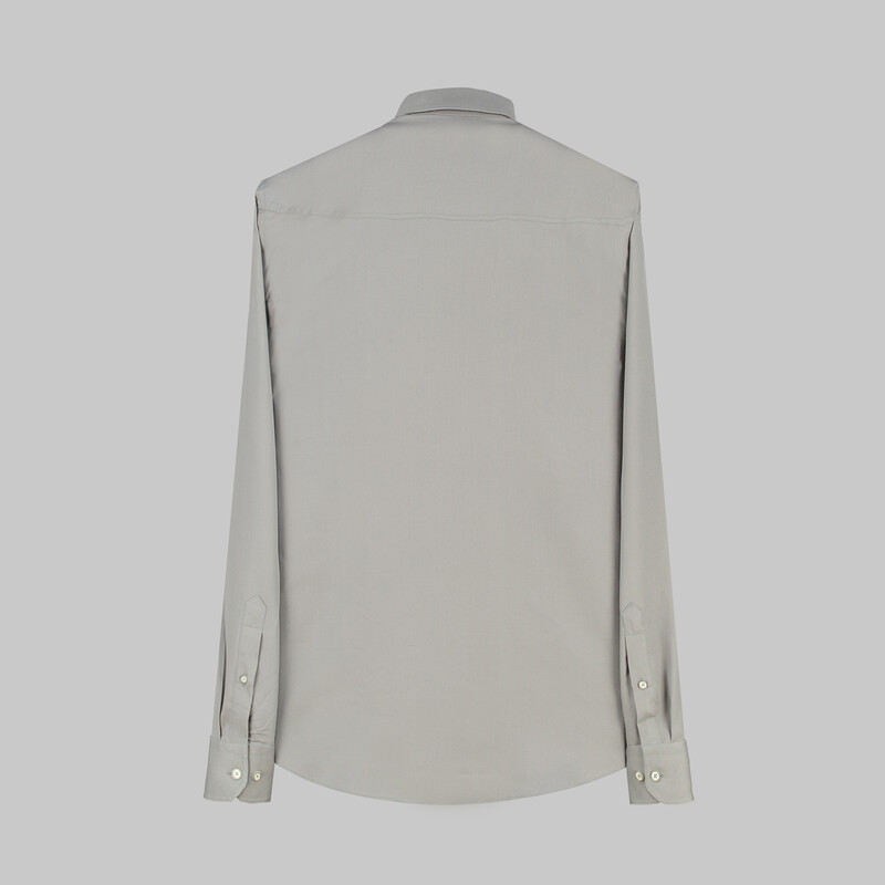 Eleta Uzun Kol Slim Gri Gömlek - SARAR