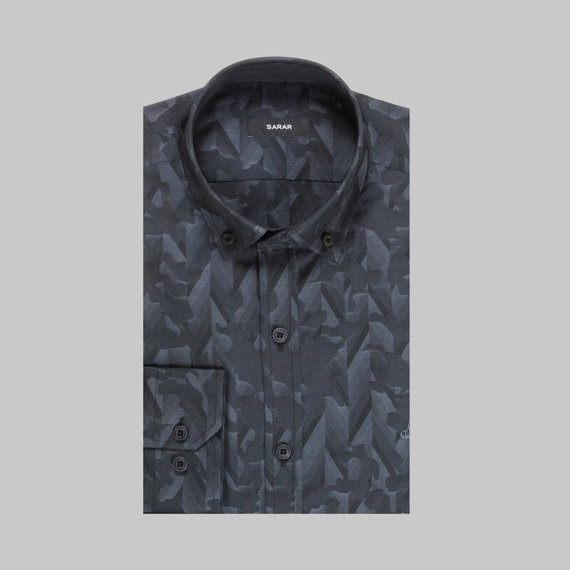 Eleta Uzun Kol Siyah Slim Gömlek - SARAR