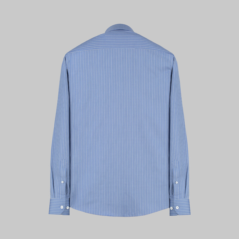 Eleta Uzun Kol Mavi Slim Gömlek - SARAR