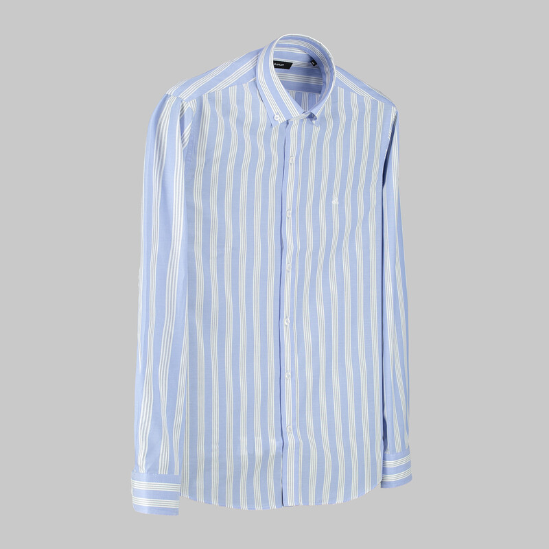 Eleta Uzun Kol Çizgili Slim Gömlek 