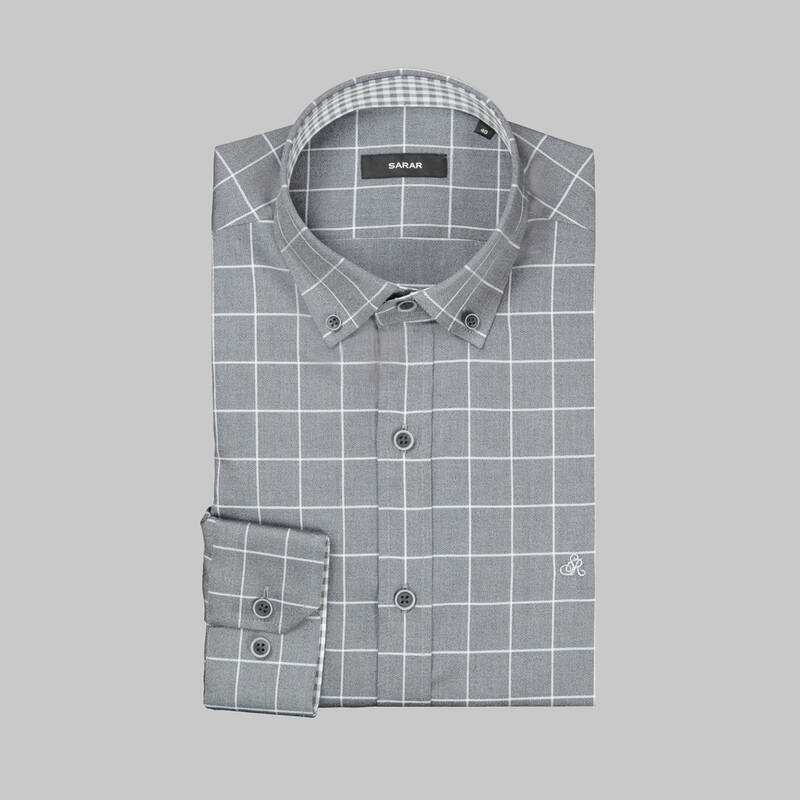 Eleta Kareli Gri Slim Gömlek - 3