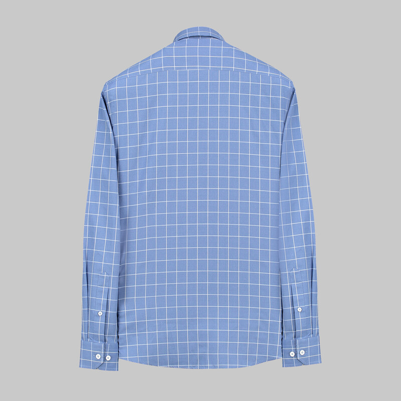 Eleta Kareli Mavi Slim Gömlek - SARAR