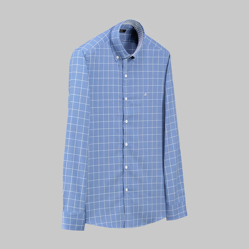 Eleta Kareli Mavi Slim Gömlek - 1