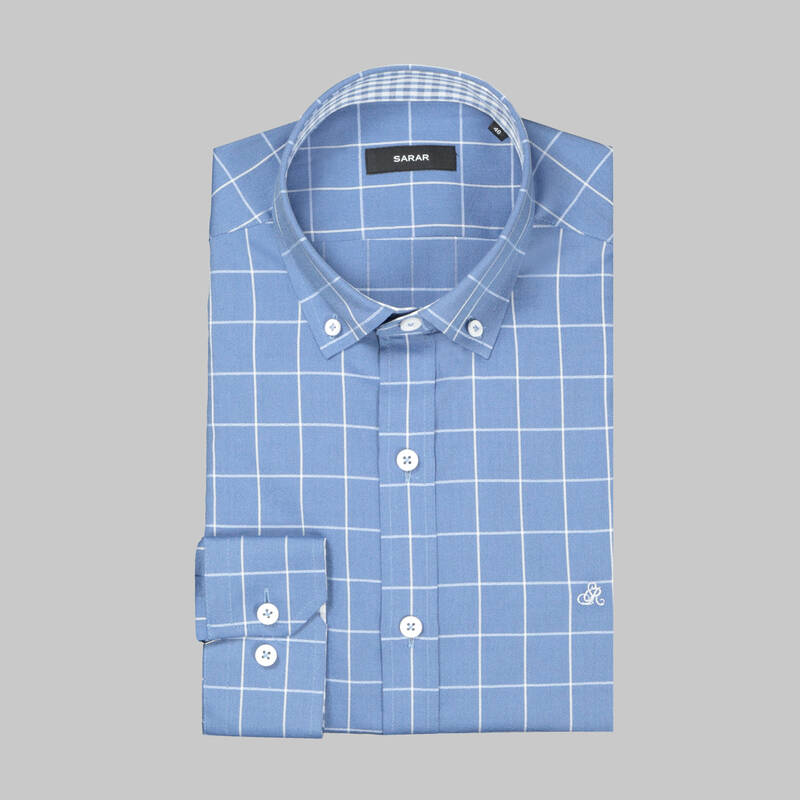 Eleta Kareli Mavi Slim Gömlek - 3