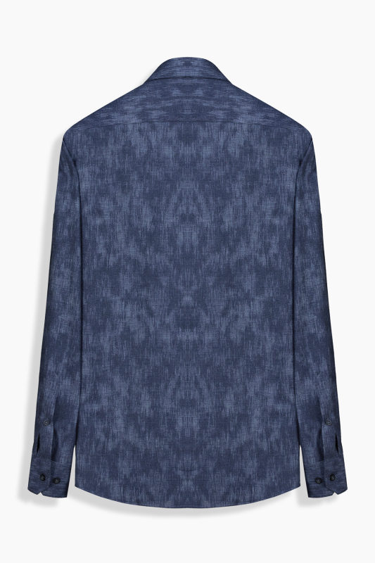 Eleta Uzun Kol Slim Mavi Gömlek - SARAR