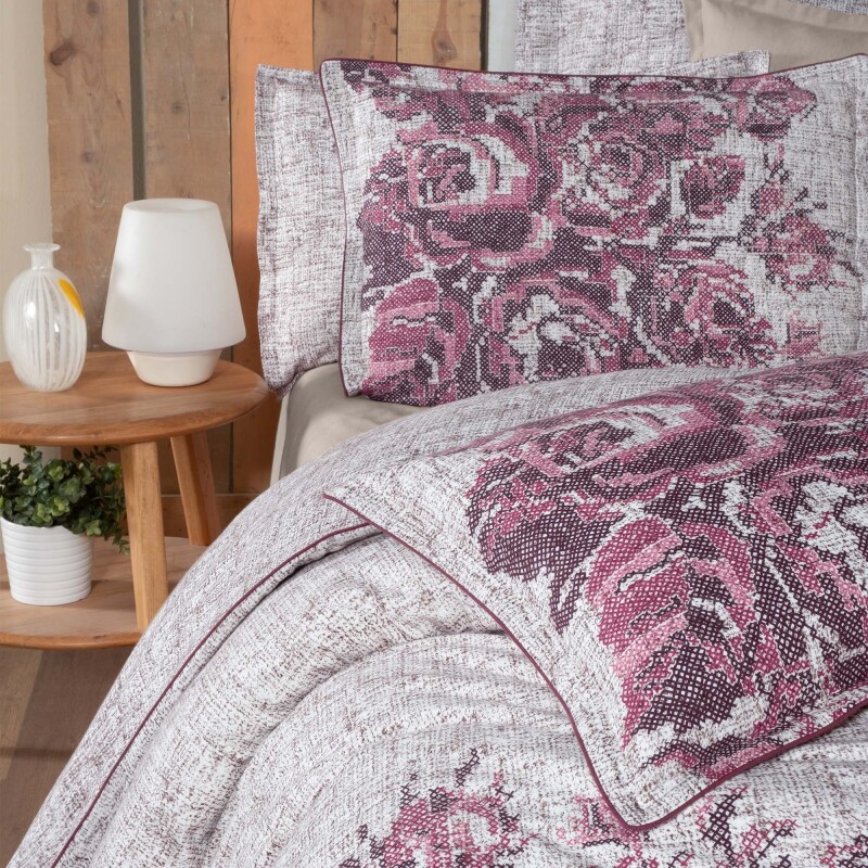 Elfida Flanel Nevresim Takımı King Size Pembe - SAREV