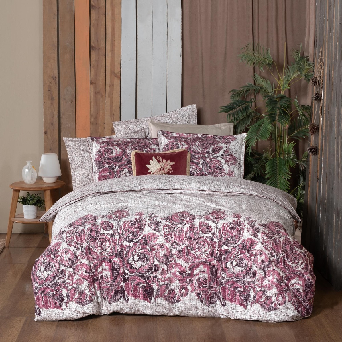 Elfida Flanel Nevresim Takımı King Size Pembe - 2