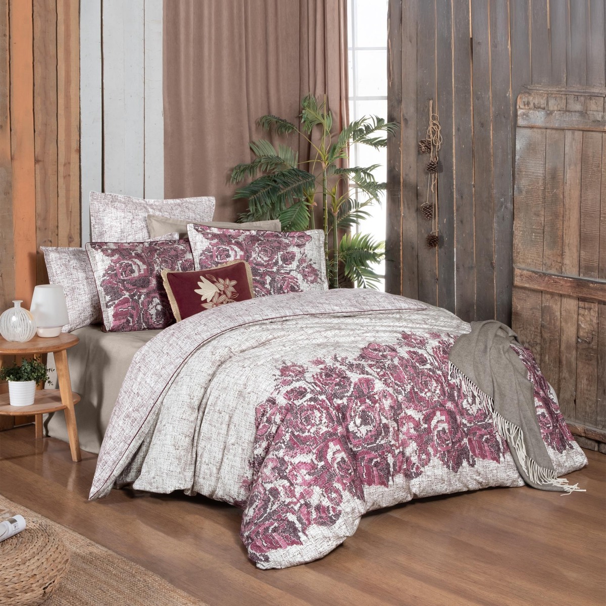 Elfida Flanel Nevresim Takımı King Size Pembe - 4