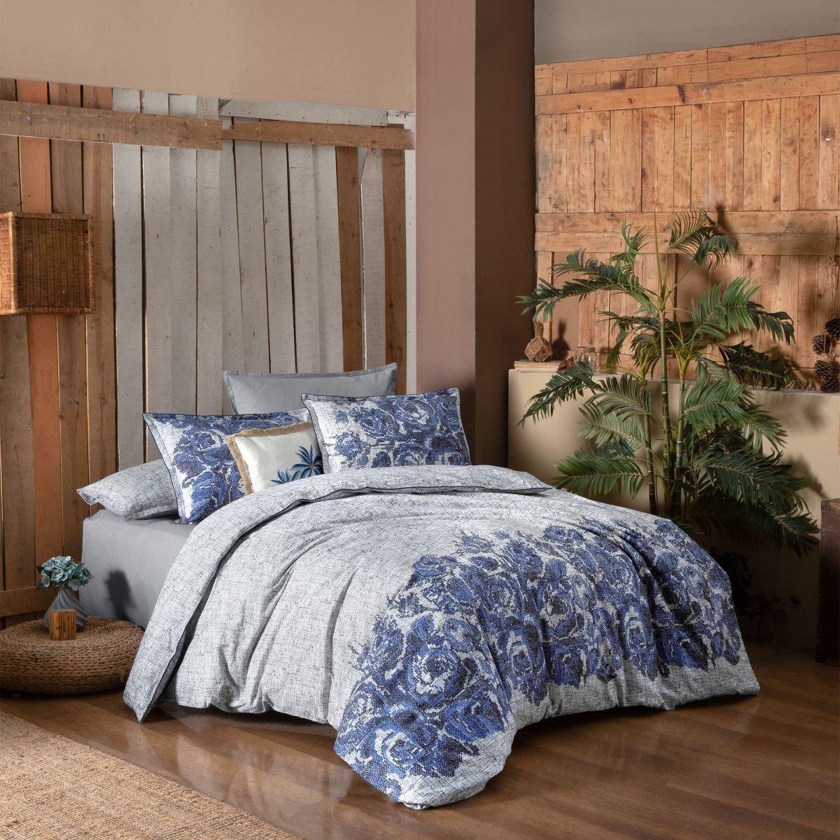 Elfida Flanel Nevresim Takımı King Size Mavi - 3