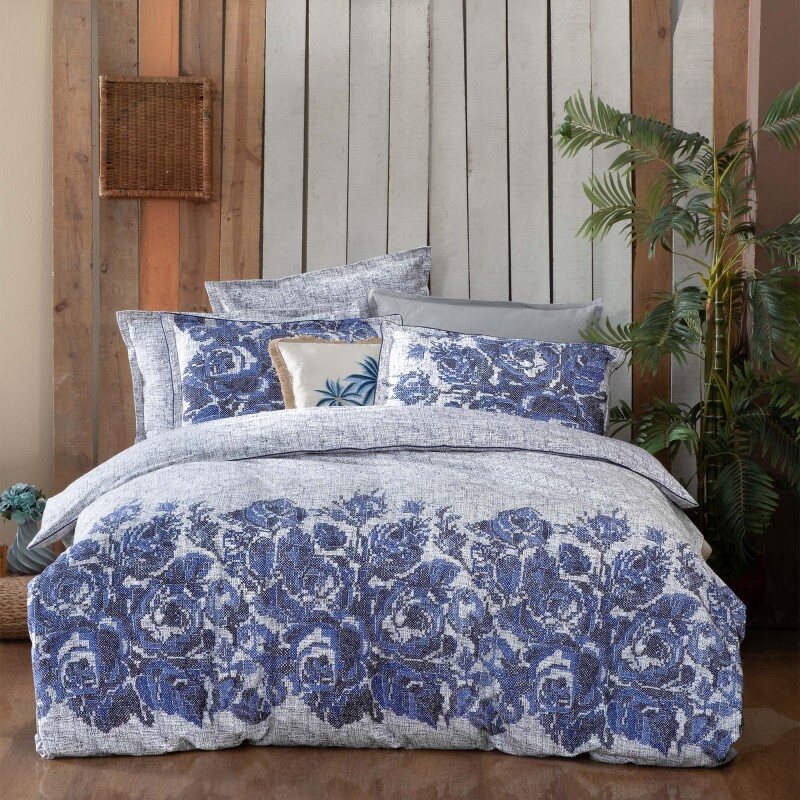 Elfida Flanel Nevresim Takımı King Size Mavi - SAREV