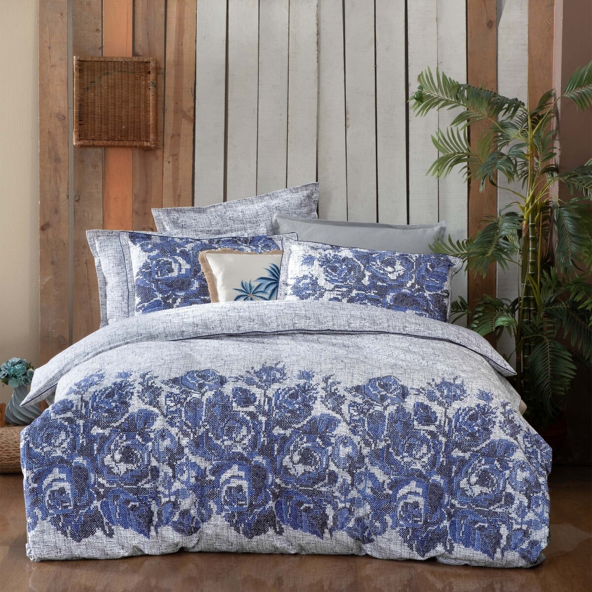 Elfida Flanel Nevresim Takımı King Size Mavi - 4