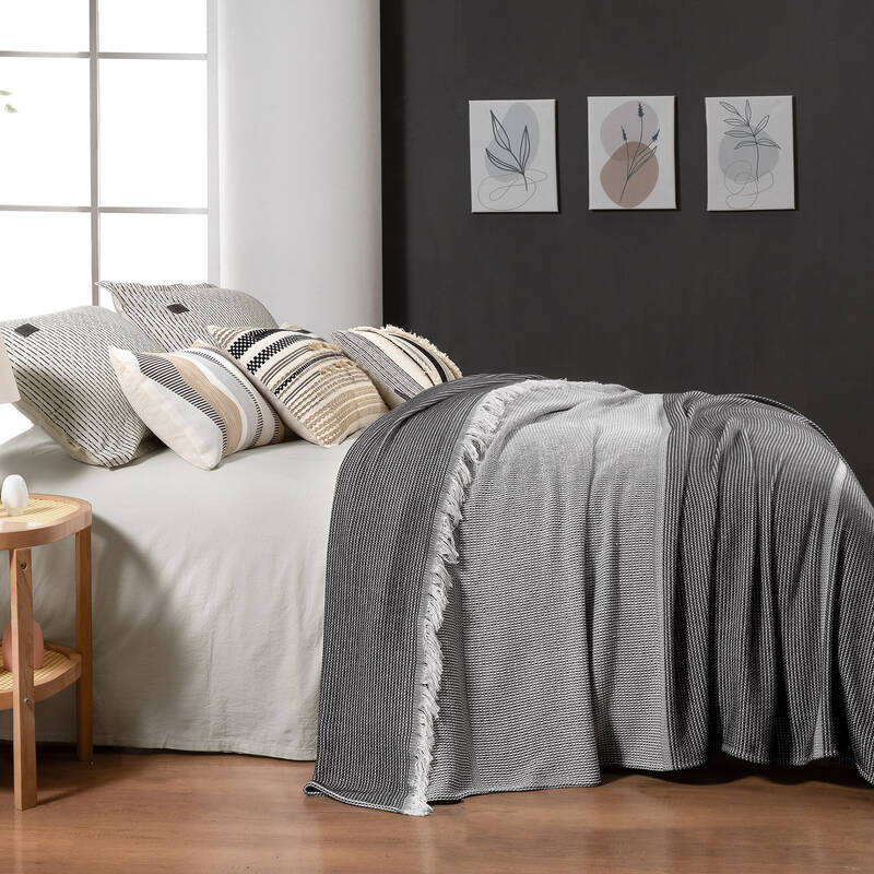 Eliot Yatak Örtüsü Çift Kişilik Siyah - 2