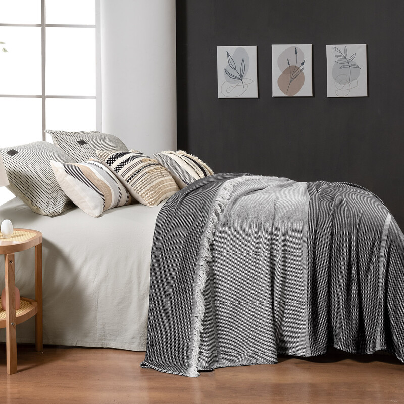 Eliot Yatak Örtüsü Tek Kişilik Siyah - SAREV